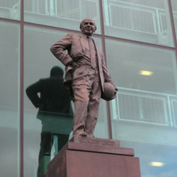 Statue of Sir Matt Busby in front of Old Trafford